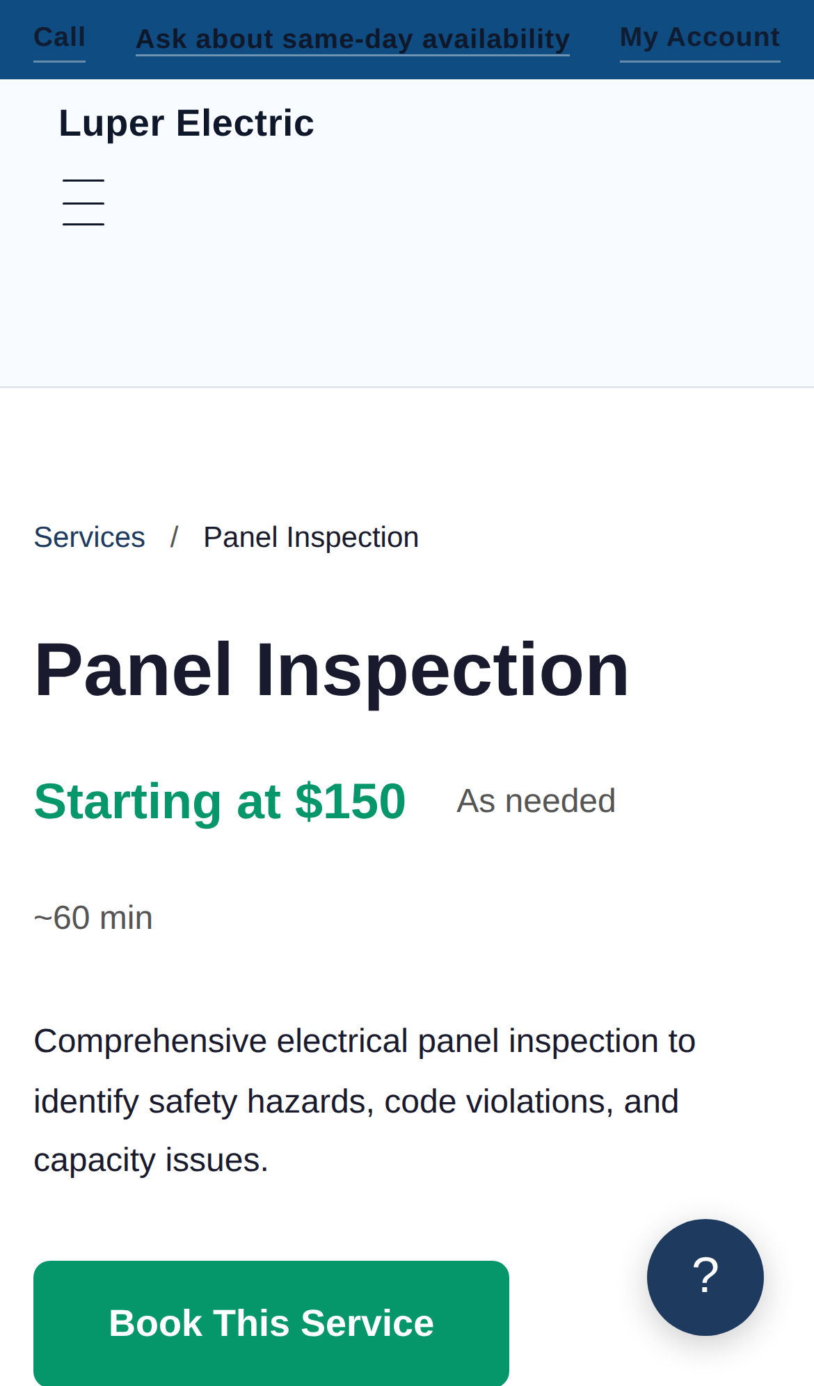 Electrical Demo mobile feature