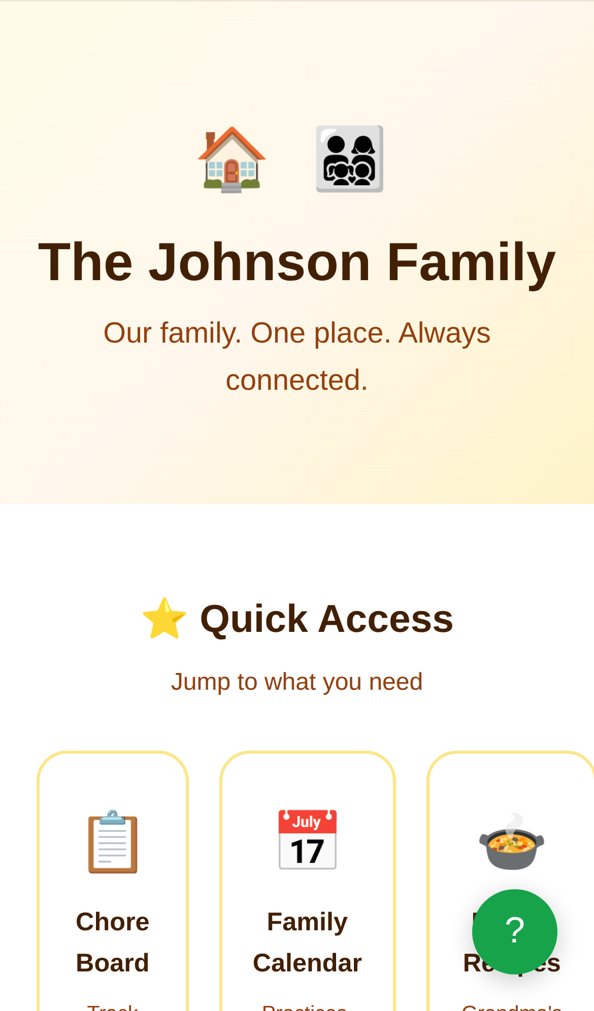 Family Demo mobile feature