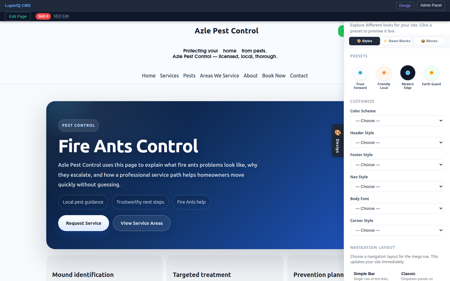 Azle Pest Control feature with design drawer
