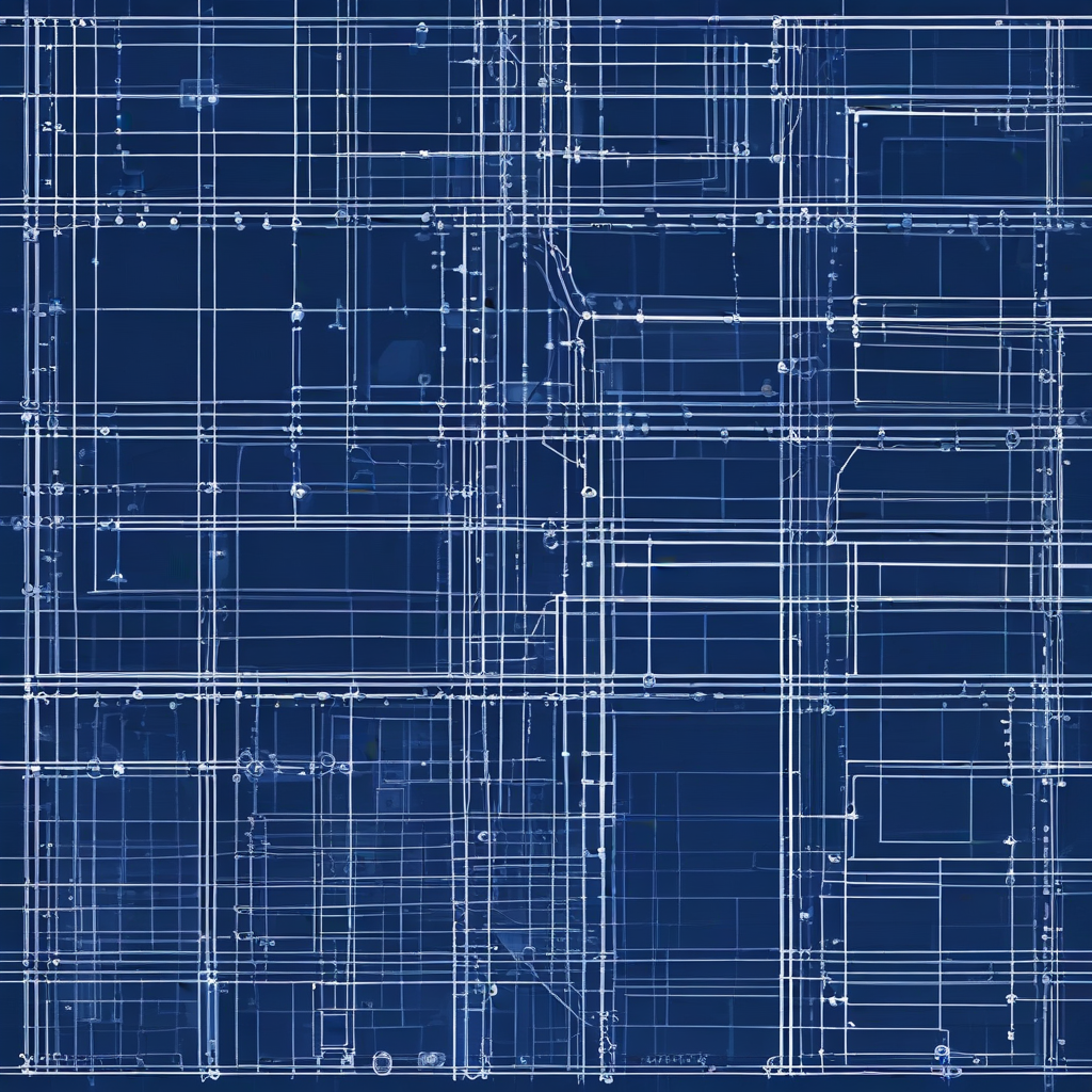 Blueprint-style dispatch board showing plumbing technician assignments across service territory